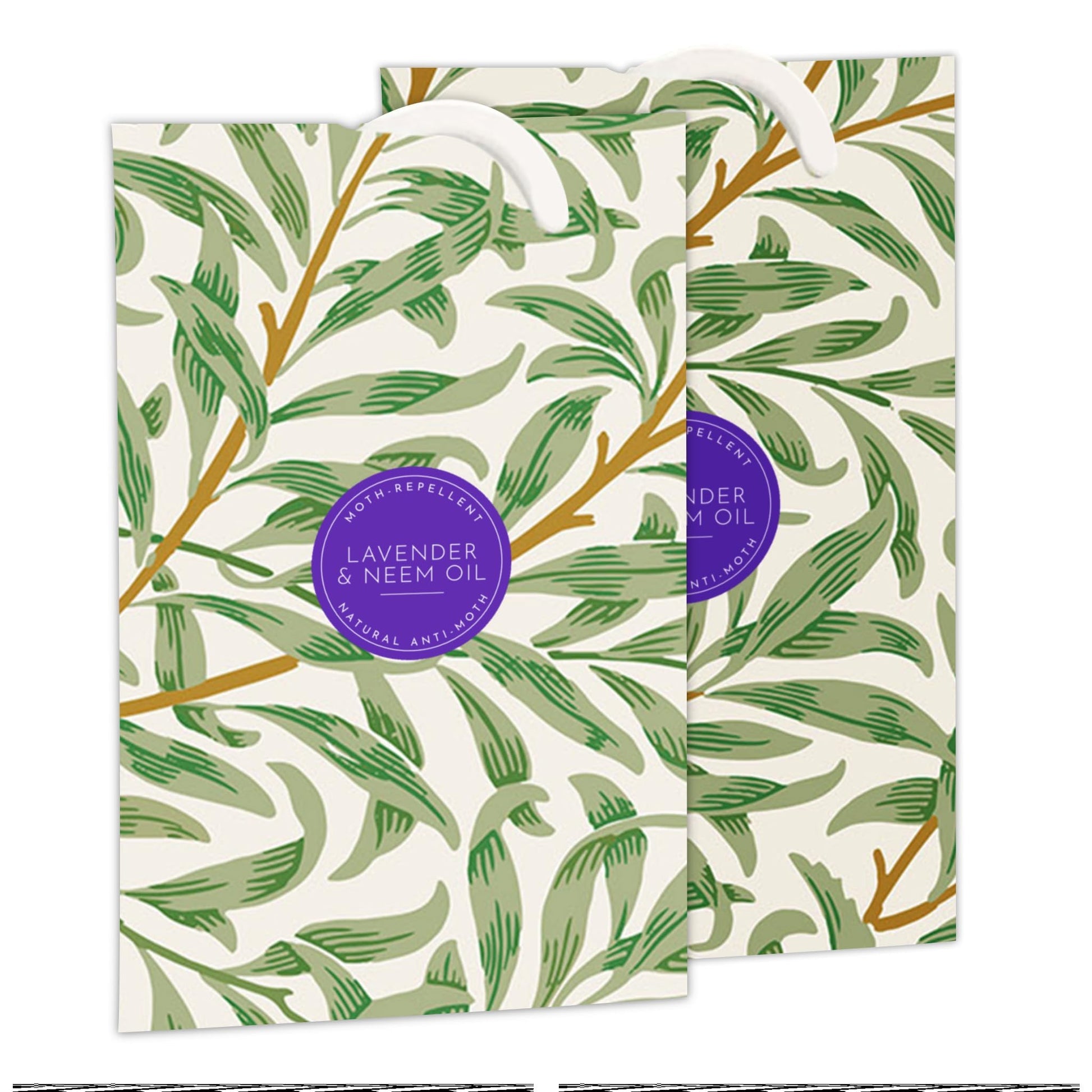 ANTI-MOTH | LAVENDER & NEEM OIL Wardrobe Freshener in a WILLIAM MORRIS Inspired WILLOW Design | Contains Essential Oils