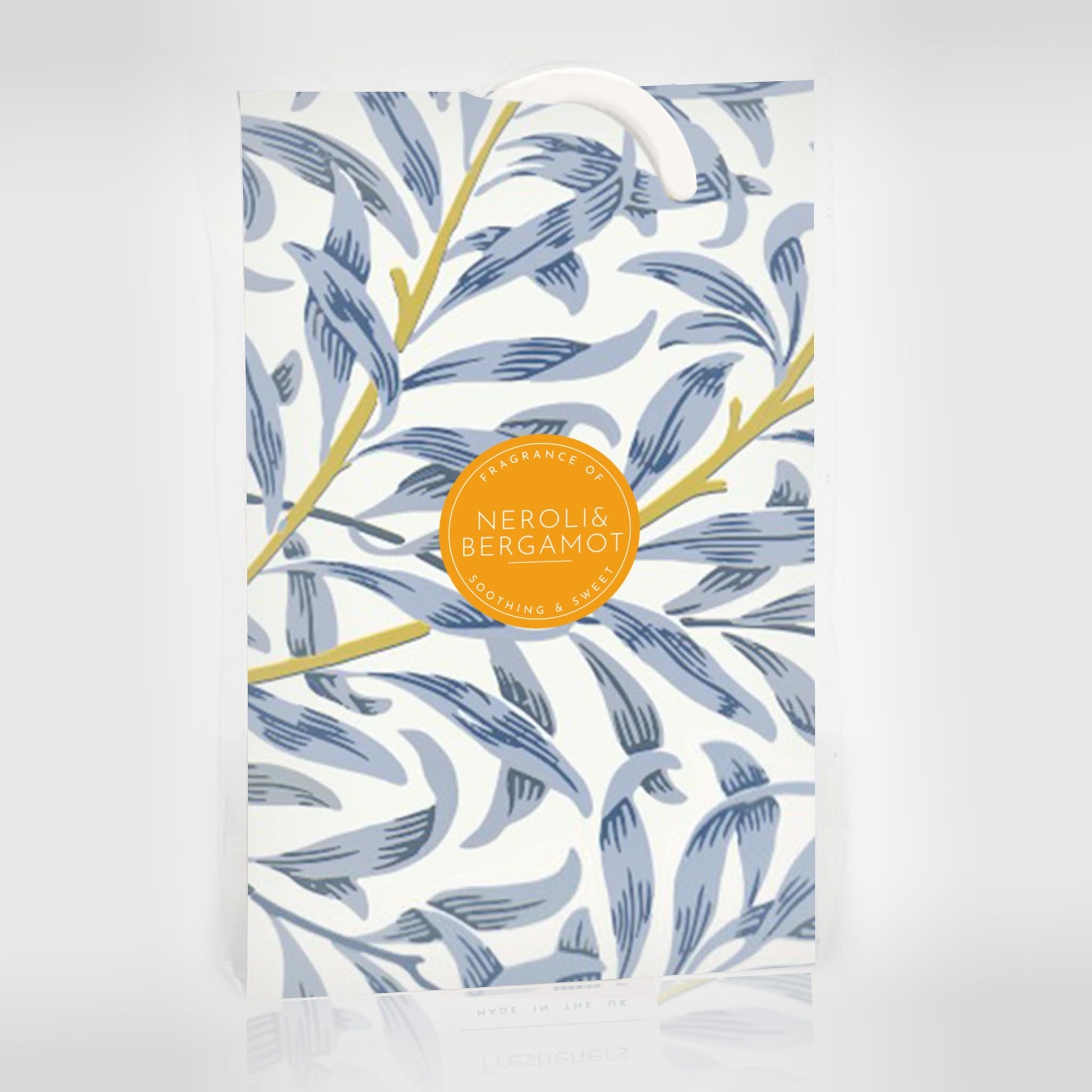 NEROLI & BERGAMOT Scented Wardrobe Freshener in a WILLIAM MORRIS Inspired WILLOW Design | Contains Essential Oils 