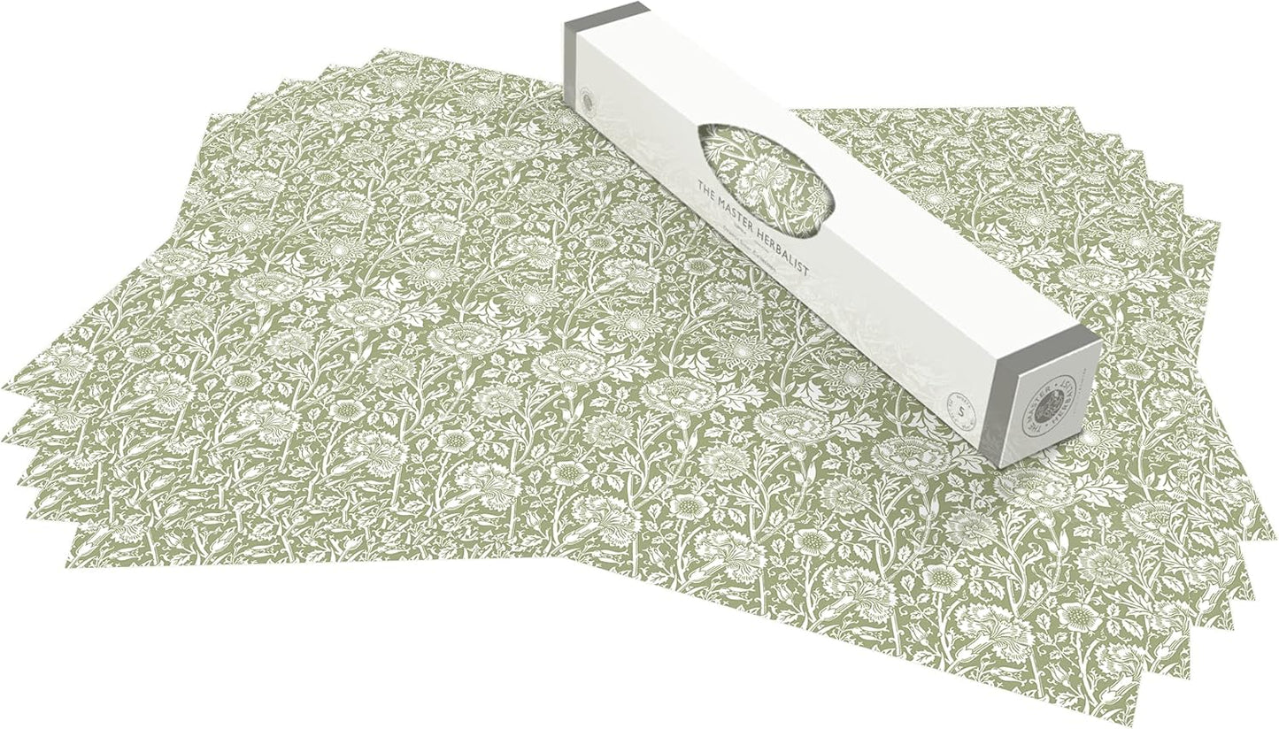 William Morris UNSCENTED & WIPE CLEAN Drawer Liners in SAGE GREEN