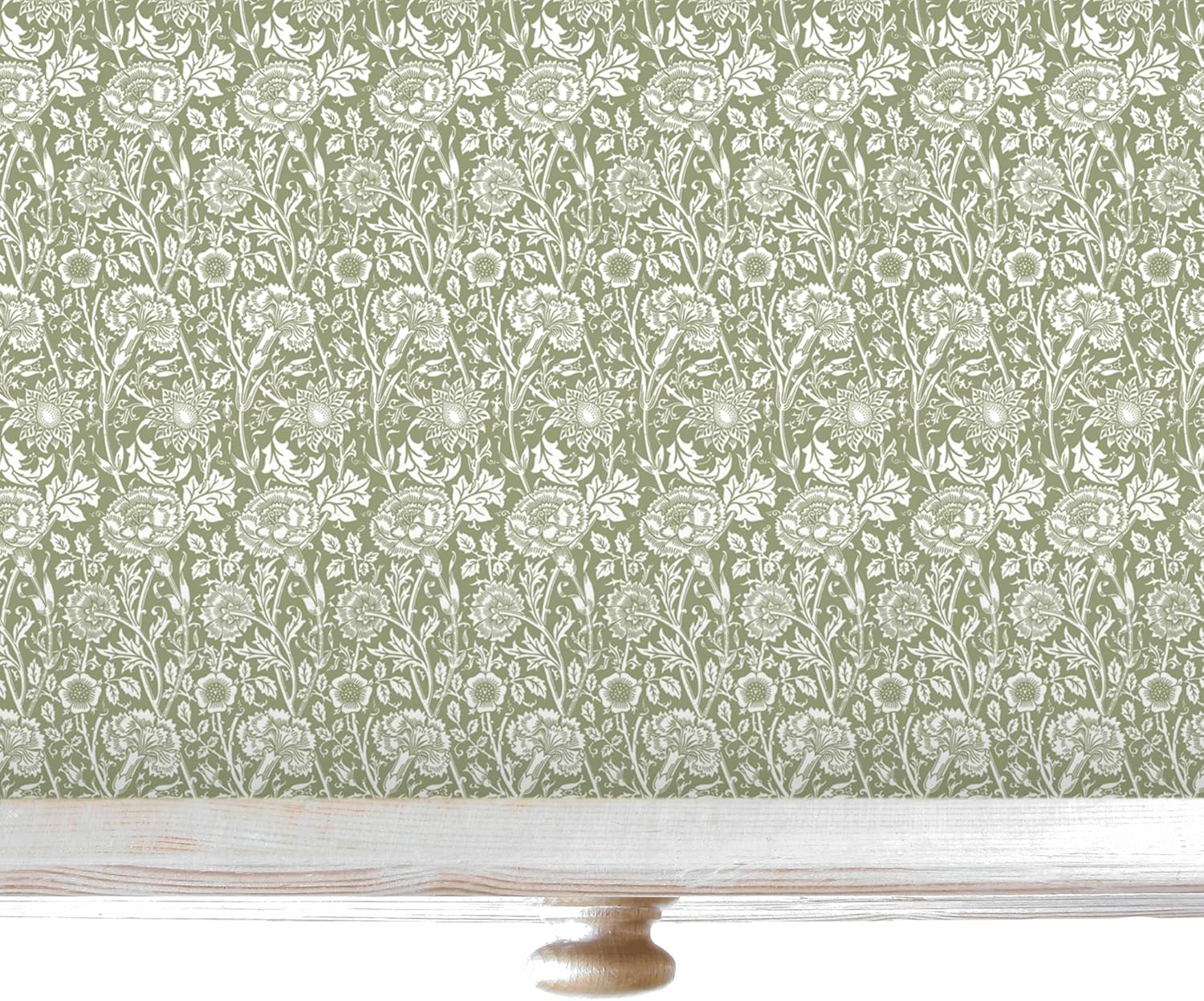 William Morris UNSCENTED & WIPE CLEAN Drawer Liners in SAGE GREEN