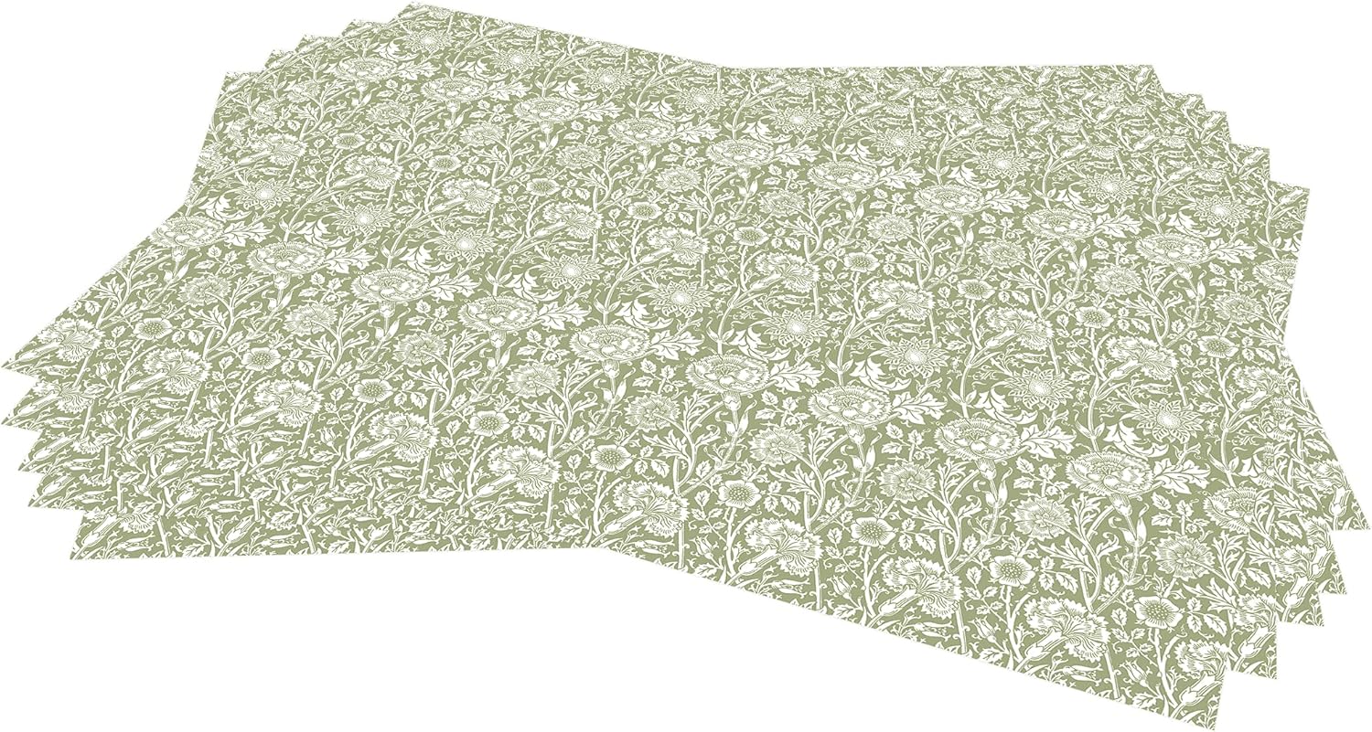 William Morris UNSCENTED & WIPE CLEAN Drawer Liners in SAGE GREEN