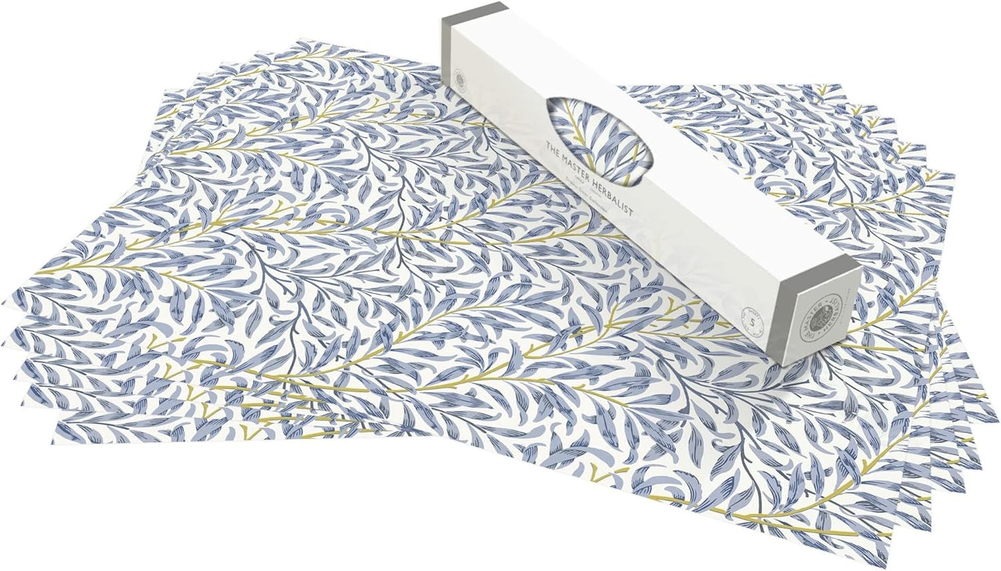 Fragrant FRESH LINEN Scented Drawer Liners in a BLUE WILLIAM MORRIS Design